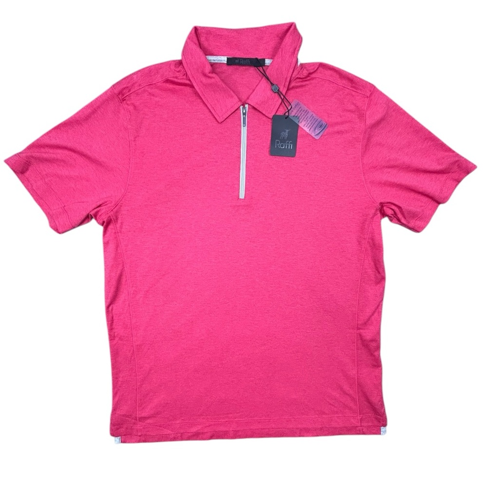 NWT-‎ Raffi- Aqua Cotton Polo- Large